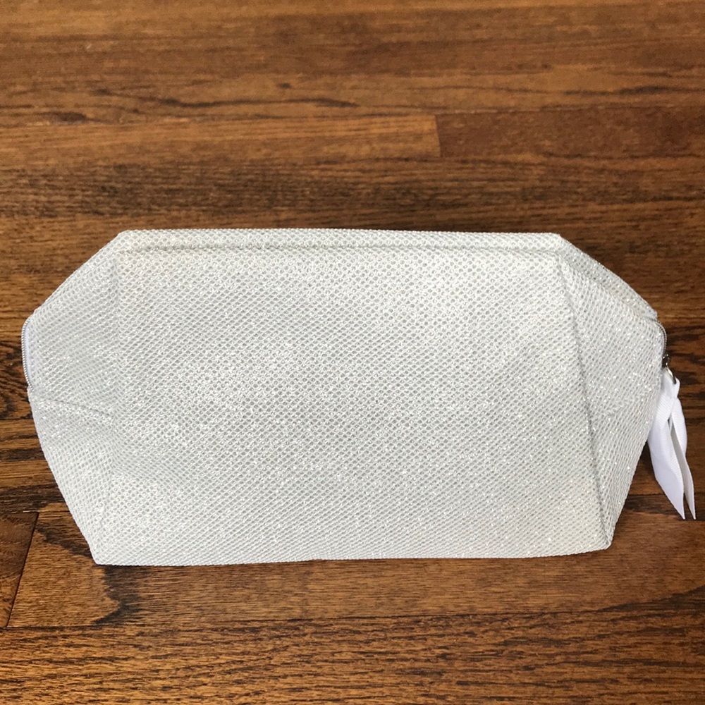 NWOT Orlane Paris silver sparkly lined bag